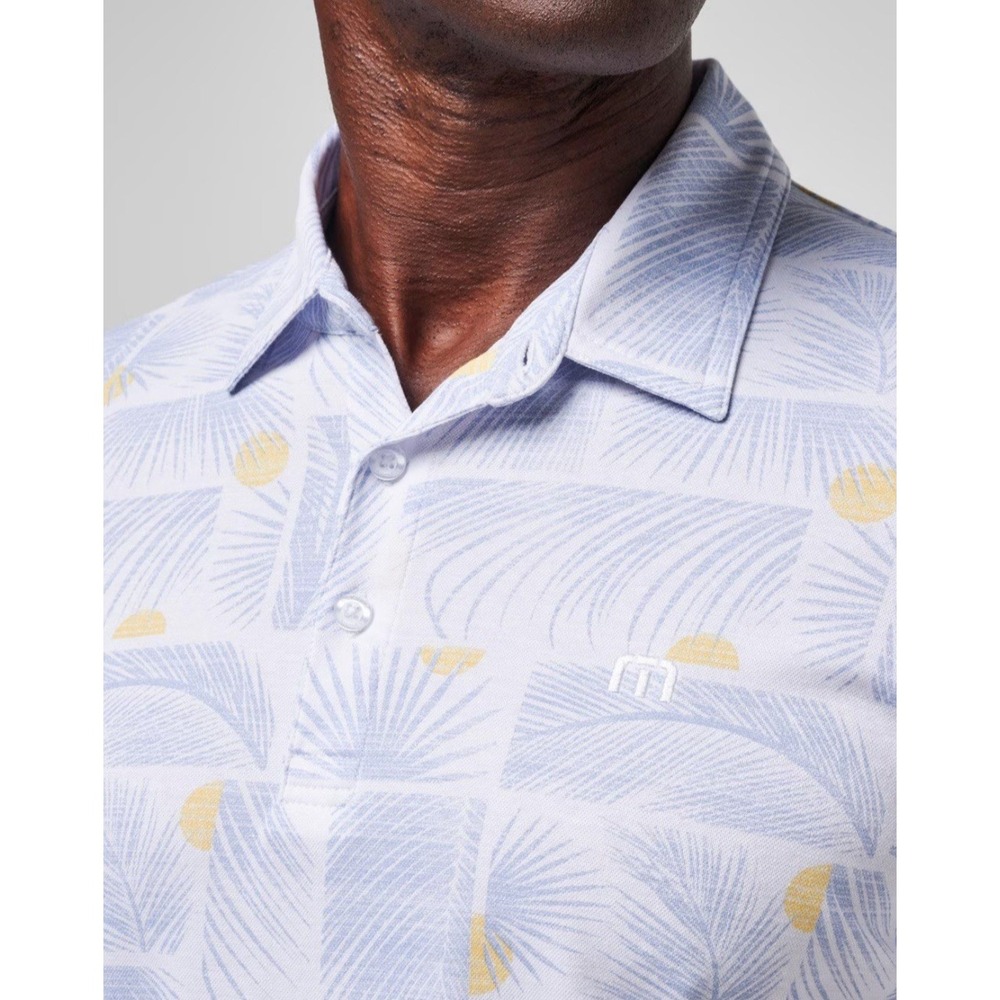Travis Mathew Polo Shirt Mens Small Multicolor Sun Guilt Hawaiian Golf‎ Casual
